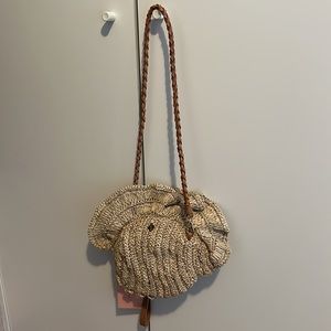 NEW! Aranaz Concha Mini Shoulder Bag Natural